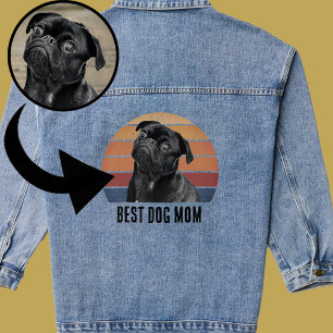 Veste En Jean Grunge Vintage Vêtement Photo de Chien pour Maman