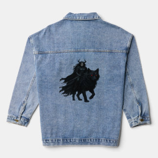 Veste En Jean Guerrière noire du loup de l'enfer