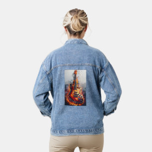 Veste En Jean Guitare électrique en feu