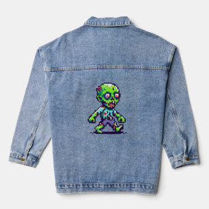 Veste En Jean Halloween 8 bits drôle zombie