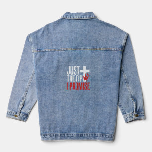 Veste En Jean Halloween Juste la pointe Croix sanglant