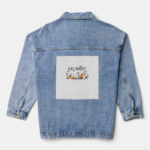 Veste En Jean Halloween Mignons Chats Feuille En Costume Fantôme