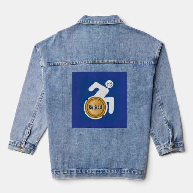 Veste En Jean Handicapé retraité (Verso)