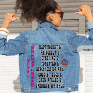 Veste En Jean HappyWorkT 2023 FEMINIST WARRIOR QUEENS RETRO