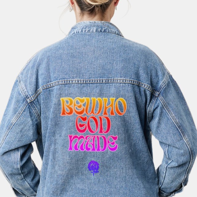 Veste En Jean HappyWorkT BE QUI DIEU A FAIT BRILLER LES FEMMES (Créateur téléchargé)