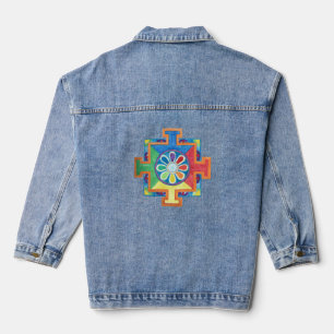 Veste En Jean Harmonie visuelle Mandala de Création Aquarelle
