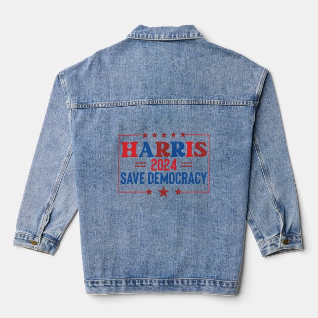 Veste En Jean Harris 2024 Save Democracy Campaign (Verso)