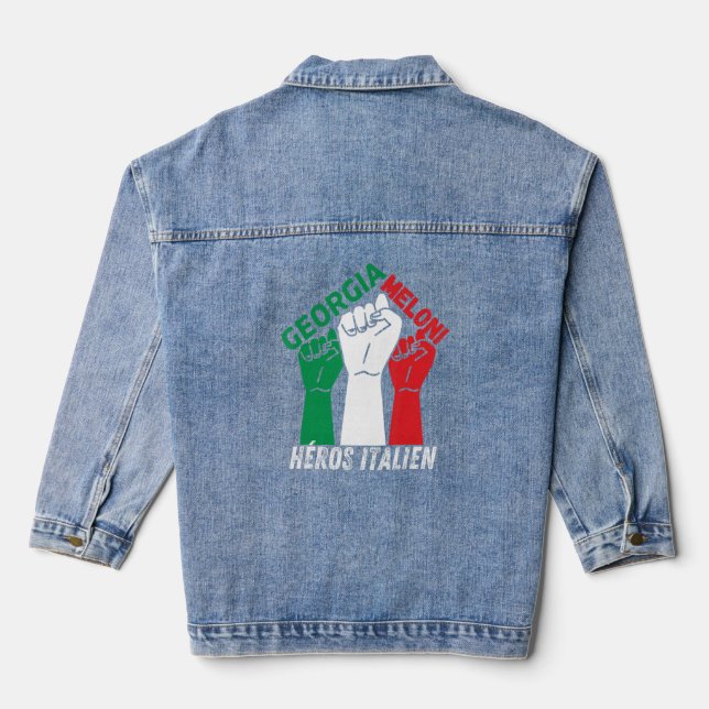 Veste En Jean Héros italiens Georgia Meloni Héros Italien (Verso)
