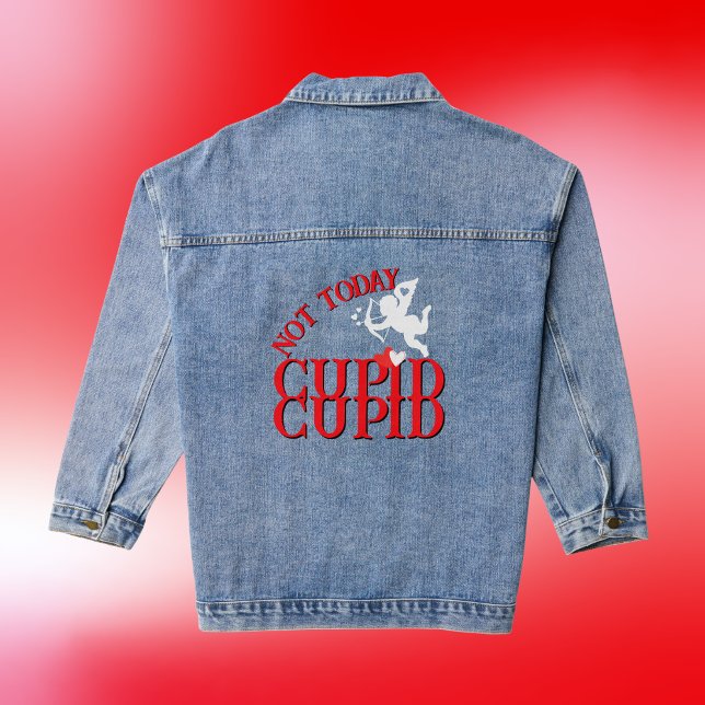 Veste En Jean Heureuse Sainte-Valentin - Pas Cupidé Aujourd'Hui  (Créateur téléchargé)