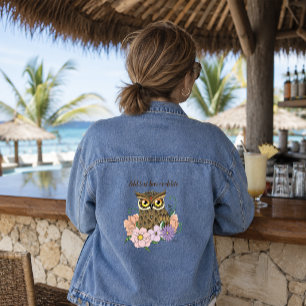 Veste En Jean Hibou Fleurs Printemps Pastel Vintage Fantaisiste