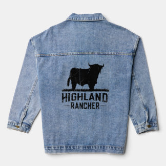 Veste En Jean Highland Rancher - Scottish Highland Cow For Cattl