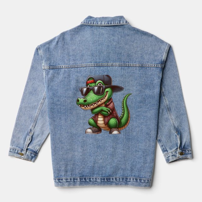 Veste En Jean Hip hop crocodile (Verso)