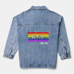 Veste En Jean Homme Be You Love Papa Vintage Rainbow Pride Lgbt
