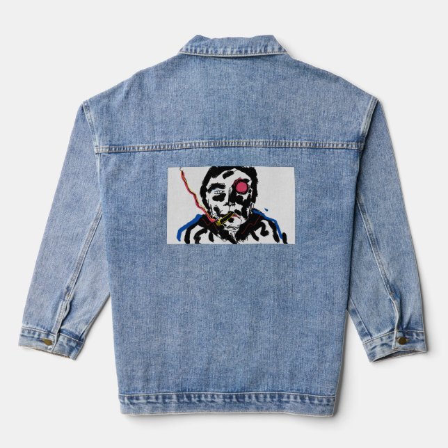 Veste En Jean Human face Funky Sketch (Verso)
