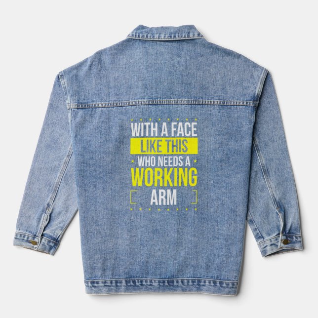 Veste En Jean Humour De Bras Cassé Se Bien Bientôt Brisé Arm Gue (Verso)