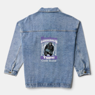 Veste En Jean Humour de programmeur sur le singe qui tape du cod
