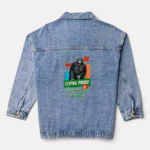 Veste En Jean Humour Évolutionnaire Biologie Chimpanzé Drôle