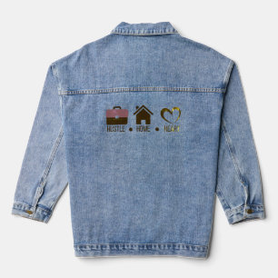 Veste En Jean Hustle, Accueil, Coeur : Motivational Sweat - shir