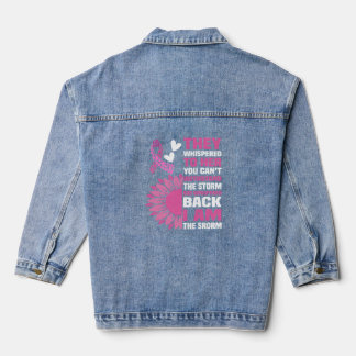 Veste En Jean "I Am the Storm" Inspirational Pink Citation Desig