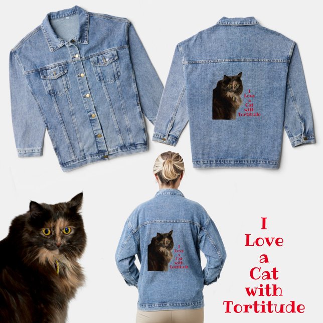 Veste En Jean I Love a Cat with Tortitude Photographic (Créateur téléchargé)