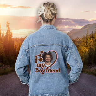 Veste En Jean I Love My Boyfriend Photo Retro