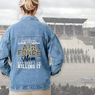 Veste En Jean Ici Je Le Tue Drôle Air Force Maman Cadeau USAF