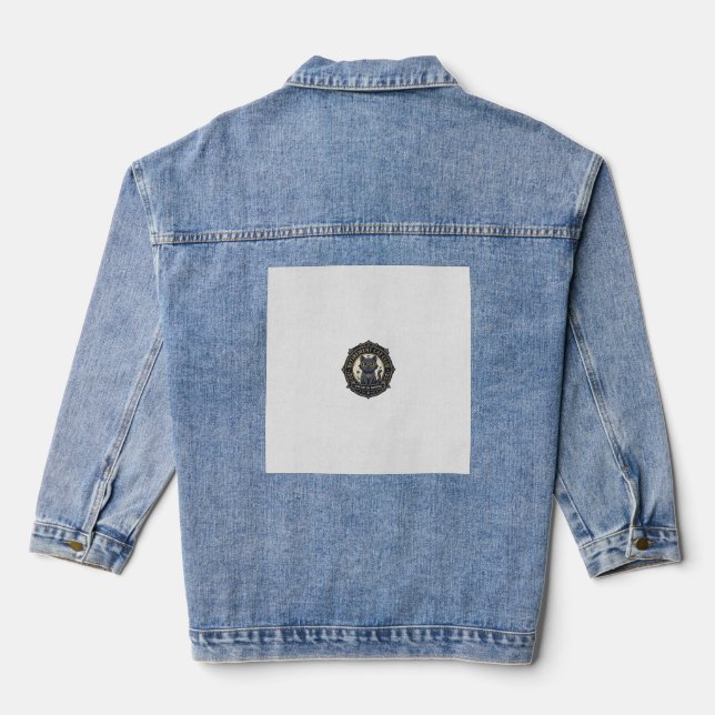 Veste En Jean Idée cadeau chat papa chat retraite - Chat de retr (Verso)