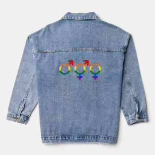 Veste En Jean Identité de genre Rainbow Heart Femme Denim Jacket