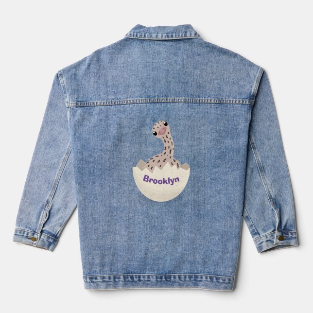 Veste En Jean Illustration d'autruche pour bébé à couver mignon (Verso)