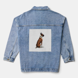 Veste En Jean Illustration de Boxer Vintage vu de dos Brun W