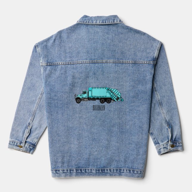 Veste En Jean Illustration de camion à ordures (Verso)