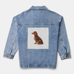 Veste En Jean Illustration de chien dos de dachshund à poil long
