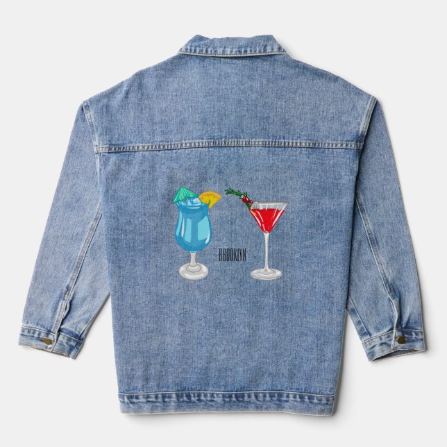 Veste En Jean Illustration de cocktail (Verso)