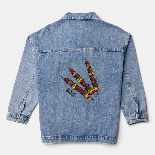 Veste En Jean Illustration de dessin animé Kebab ou kabob (Verso)