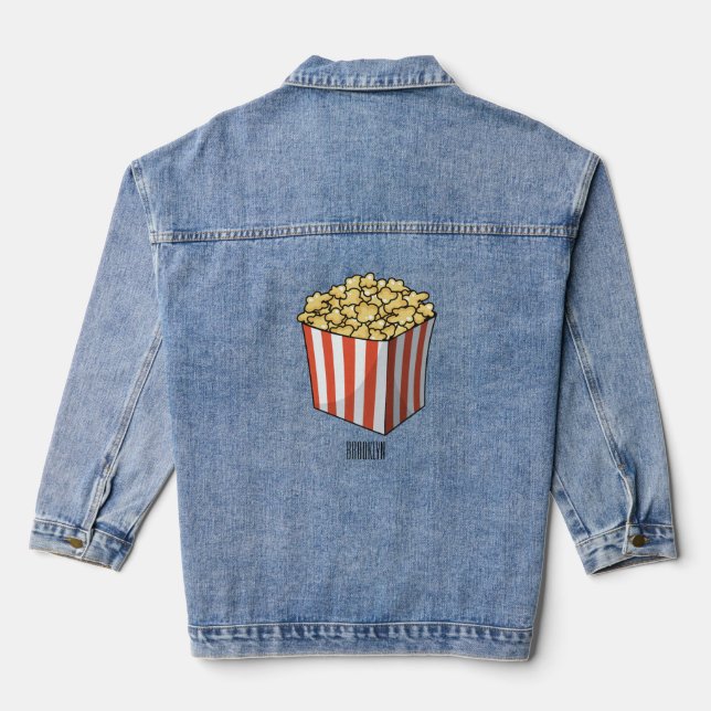 Veste En Jean Illustration de dessin animé Popcorn (Verso)