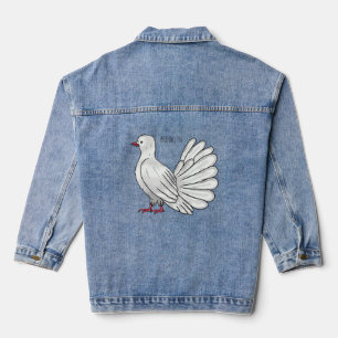 Veste En Jean Illustration de dessin d'oiseau pigeon sauvage