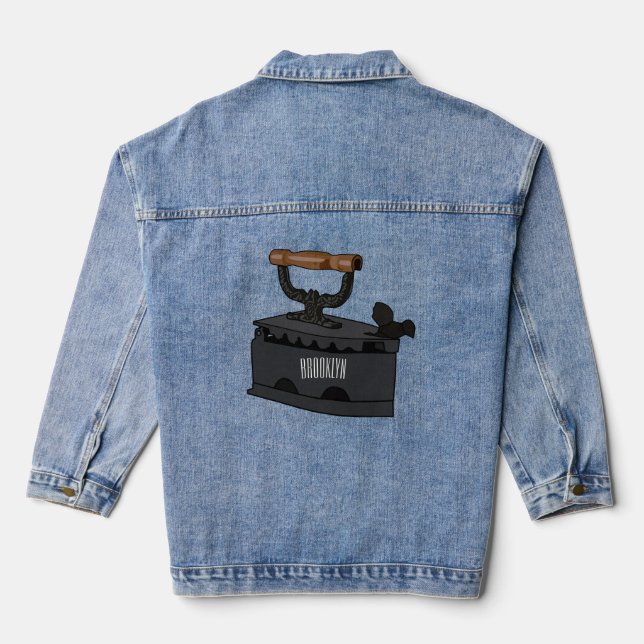 Veste En Jean Illustration de dessin en fer de Charbon (Verso)