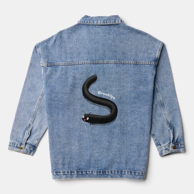 Veste En Jean Illustration de dessin mignon millipede (Verso)