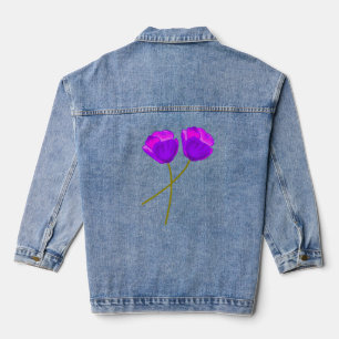 Veste En Jean Illustration de deux fleurs de pavot violet Lilac