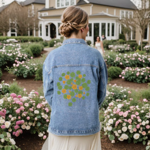 Veste En Jean Illustration de fleur de capucine vintage nature