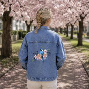 Veste En Jean Illustration de fleurs de printemps de la nature d