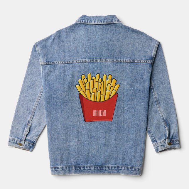 Veste En Jean Illustration de frites (Verso)