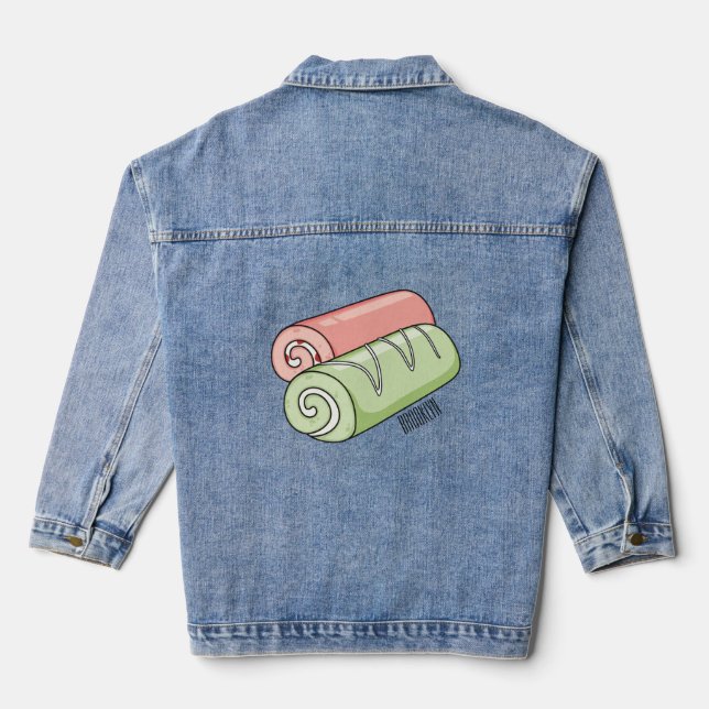 Veste En Jean Illustration de gâteau suisse roll / roll (Verso)