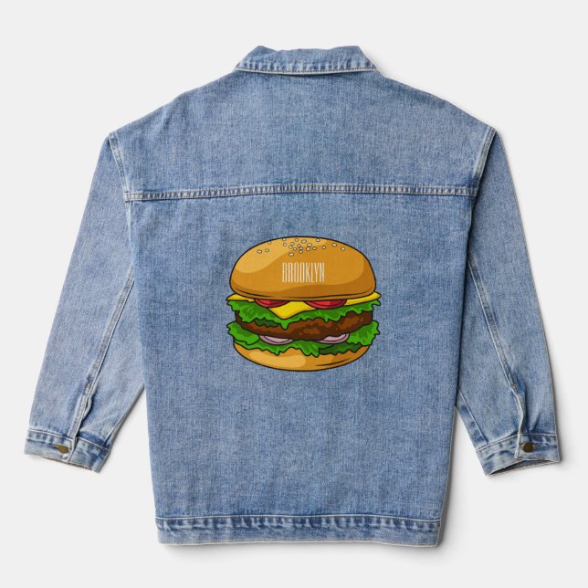 Veste En Jean Illustration de Hamburger (Verso)