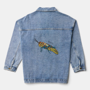 Veste En Jean Illustration de la caricature de la sauterelle en