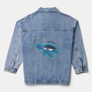 Veste En Jean Illustration de la petite tortue de mer