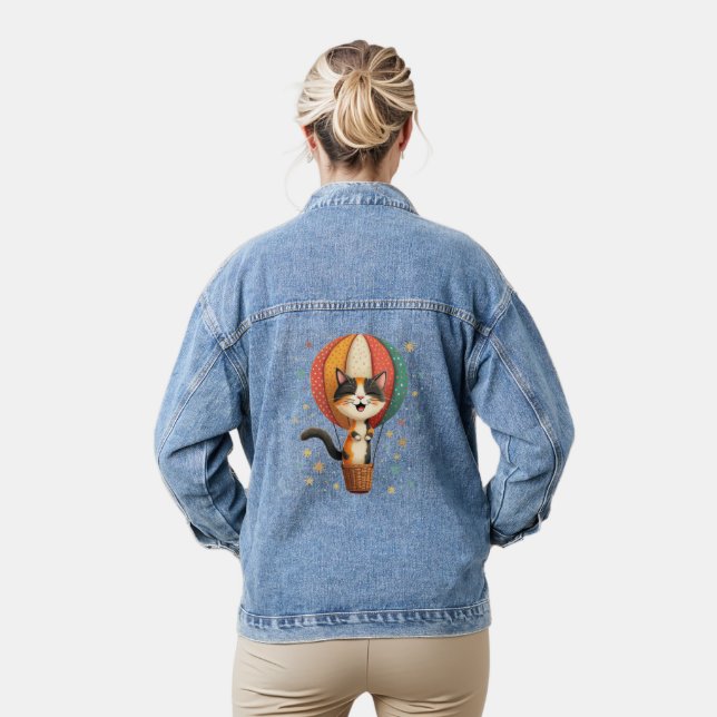 Veste En Jean Illustration de l'aventure de Calico Cat (Modèle)