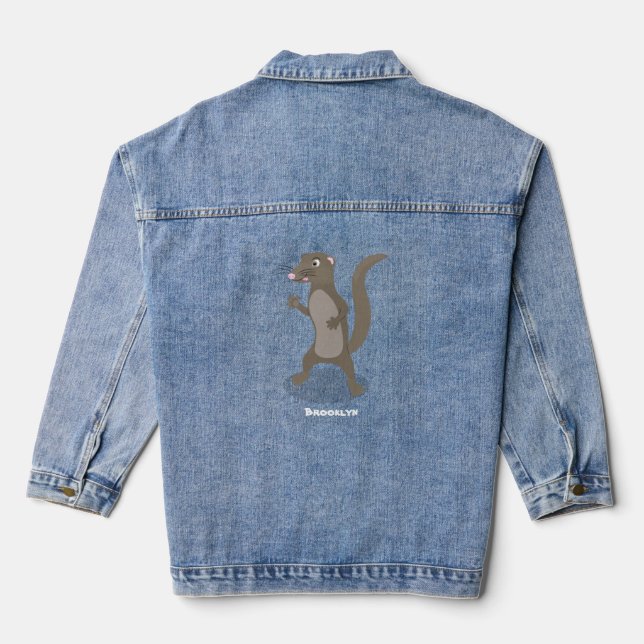 Veste En Jean Illustration de mignonne mangouste (Verso)