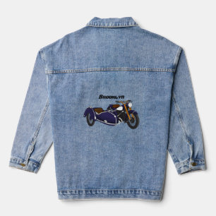 Veste En Jean Illustration de moto pourpre Sidecar