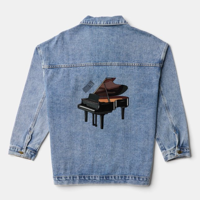 Veste En Jean Illustration de piano (Verso)